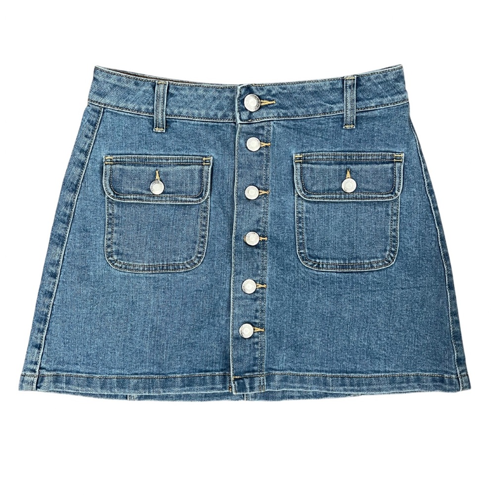 American Eagle Button Down Denim Mini Skirt Size 2